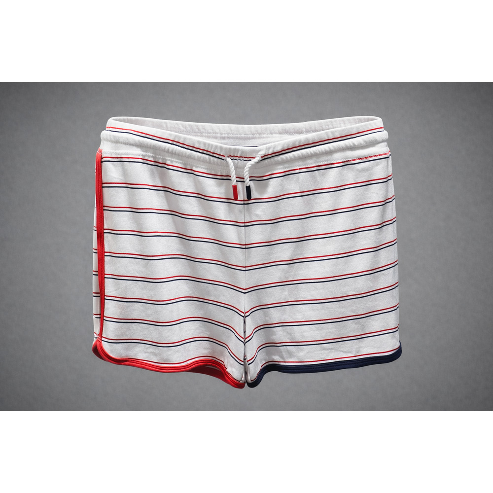 Coastal Nautical Beachy Relaxed Sporty Lounge Shorts Charlotte White Red Blue XL